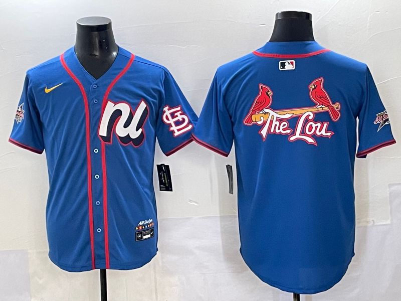Men 2025 St.Louis Cardinals Blank Blue All star Nike MLB Jersey style 02